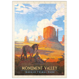 Darstellung des Puzzle Motivs Monument Valley Navajo-Stammespark: Magischer Moment, Vintage-Poster - Puzzleteile: 200
