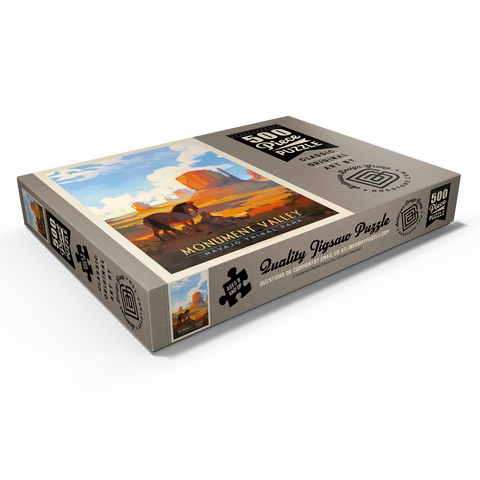 Darstellung des Puzzle Motivs Monument Valley Navajo-Stammespark: Magischer Moment, Vintage-Poster Monument Valley Navajo Tribal Park: Magical Moment, Vintage Poster 500 Puzzle Schachtel Ansicht1
