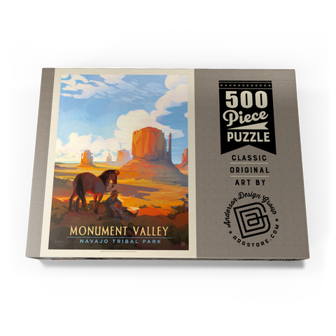 Darstellung des Puzzle Motivs Monument Valley Navajo-Stammespark: Magischer Moment, Vintage-Poster Monument Valley Navajo Tribal Park: Magical Moment, Vintage Poster 500 Puzzle Schachtel Ansicht3