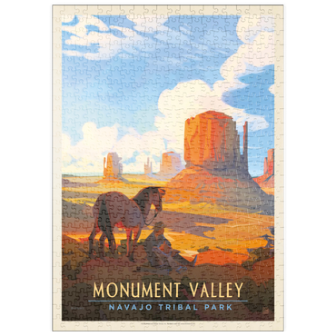 Darstellung des Puzzle Motivs puzzleplate Monument Valley Navajo Tribal Park: Magical Moment, Vintage Poster 500 Puzzle