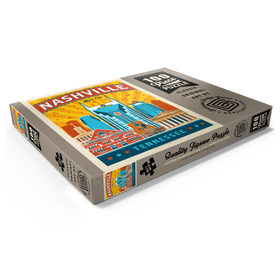 Darstellung des Puzzle Motivs Nashville Landmarks, Vintage Poster - Puzzleteile: 100