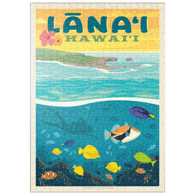 Darstellung des Puzzle Motivs Hawaii: Lānaʻi (Tropische Fische), Vintage Poster - Puzzleteile: 500