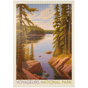 Darstellung des Puzzle Motivs Voyageurs-Nationalpark: Stille Bucht, Vintage-Poster - Puzzleteile: 1000