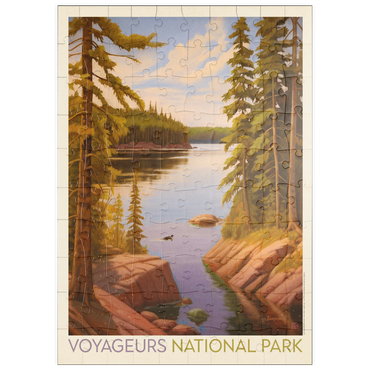 Darstellung des Puzzle Motivs puzzleplate Voyageurs National Park: Quiet Cove, Vintage Poster 100 Puzzle