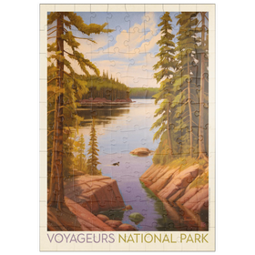 Darstellung des Puzzle Motivs Voyageurs-Nationalpark: Stille Bucht, Vintage-Poster - Puzzleteile: 100