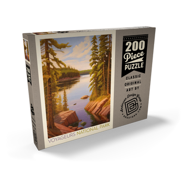 Darstellung des Puzzle Motivs Voyageurs National Park: Quiet Cove, Vintage Poster 200 Puzzle Schachtel Ansicht2
