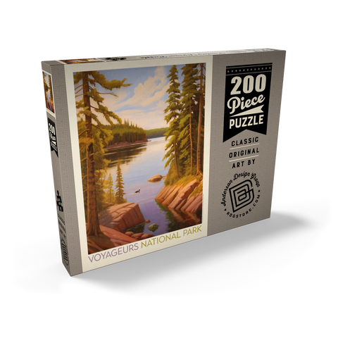 Darstellung des Puzzle Motivs Voyageurs-Nationalpark: Stille Bucht, Vintage-Poster Voyageurs National Park: Quiet Cove, Vintage Poster 200 Puzzle Schachtel Ansicht2