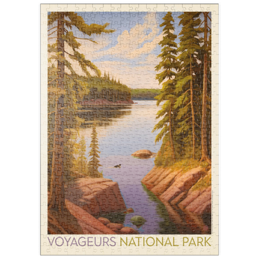 Darstellung des Puzzle Motivs puzzleplate Voyageurs National Park: Quiet Cove, Vintage Poster 500 Puzzle