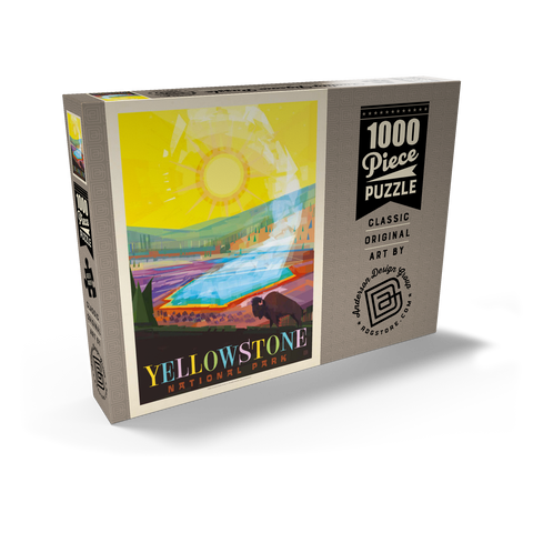 Darstellung des Puzzle Motivs Yellowstone-Nationalpark: Grand Prismatic Springs (Mod Design), Vintage Poster Yellowstone National Park: Grand Prismatic Springs (Mod Design), Vintage Poster 1000 Puzzle Schachtel Ansicht2