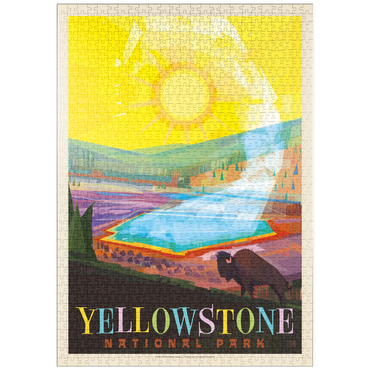 Darstellung des Puzzle Motivs puzzleplate Yellowstone National Park: Grand Prismatic Springs (Mod Design), Vintage Poster 1000 Puzzle
