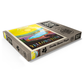 Darstellung des Puzzle Motivs Yellowstone-Nationalpark: Grand Prismatic Springs (Mod Design), Vintage Poster - Puzzleteile: 100