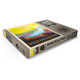Alternative Darstellung des Puzzle-Motivs Yellowstone-Nationalpark: Grand Prismatic Springs (Mod Design), Vintage Poster – Puzzleteile: 200