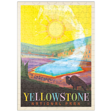 Darstellung des Puzzle Motivs puzzleplate Yellowstone National Park: Grand Prismatic Springs (Mod Design), Vintage Poster 200 Puzzle