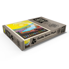 Darstellung des Puzzle Motivs Yellowstone-Nationalpark: Grand Prismatic Springs (Mod Design), Vintage Poster - Puzzleteile: 500