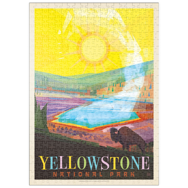 Darstellung des Puzzle Motivs puzzleplate Yellowstone National Park: Grand Prismatic Springs (Mod Design), Vintage Poster 500 Puzzle