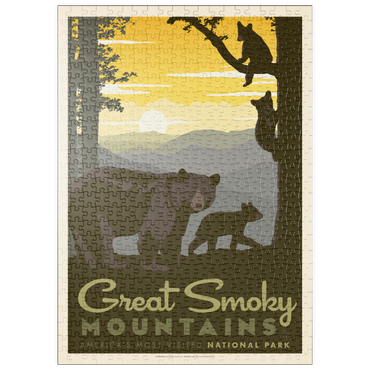 Darstellung des Puzzle Motivs puzzleplate Great Smoky Mountains National Park: Mama Bear & Cubs 500 Puzzle