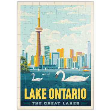 Darstellung des Puzzle Motivs puzzleplate Great Lakes: Lake Ontario, Vintage Poster 100 Puzzle
