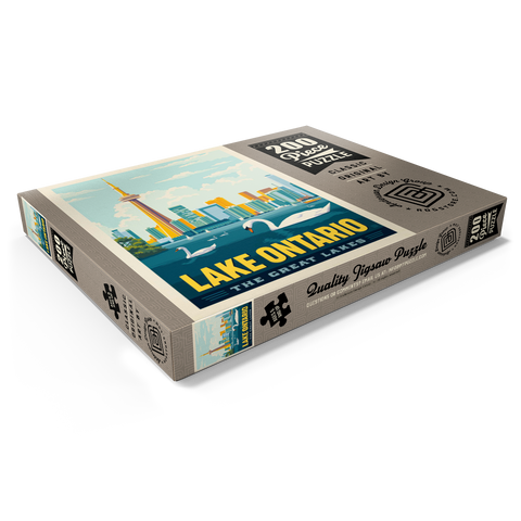 Darstellung des Puzzle Motivs Große Seen: Ontariosee, Vintage-Poster Great Lakes: Lake Ontario, Vintage Poster 200 Puzzle Schachtel Ansicht1