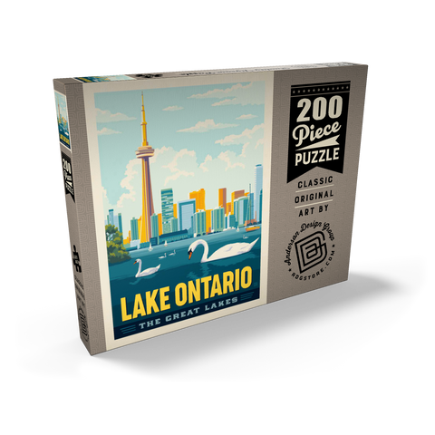 Darstellung des Puzzle Motivs Große Seen: Ontariosee, Vintage-Poster Great Lakes: Lake Ontario, Vintage Poster 200 Puzzle Schachtel Ansicht2