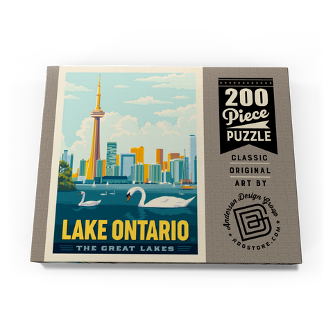 Darstellung des Puzzle Motivs Große Seen: Ontariosee, Vintage-Poster Great Lakes: Lake Ontario, Vintage Poster 200 Puzzle Schachtel Ansicht3