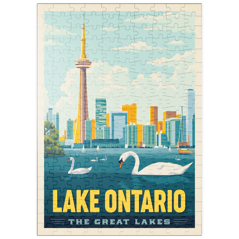 Darstellung des Puzzle Motivs Große Seen: Ontariosee, Vintage-Poster puzzleplate Great Lakes: Lake Ontario, Vintage Poster 200 Puzzle