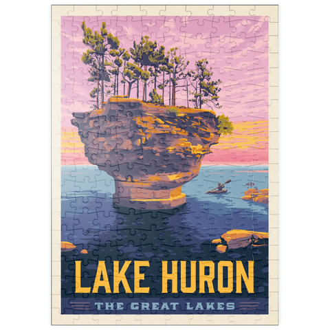 puzzleplate Great Lakes: Lake Huron, Vintage Poster 200 Puzzle