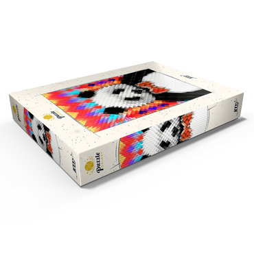 Colorful Geometric Panda with Vibrant Pattern 1000 Puzzle Schachtel Ansicht1