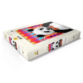 Alternative Darstellung des Puzzle-Motivs Bunter geometrischer Panda mit lebhaftem Muster – Puzzleteile: 200