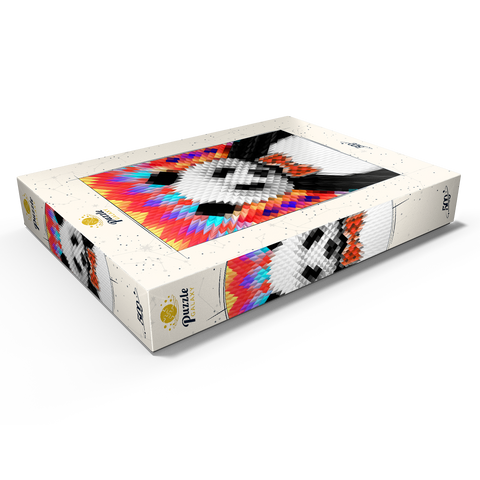 Colorful Geometric Panda with Vibrant Pattern 500 Puzzle Schachtel Ansicht1