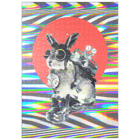 puzzleplate Steampunk Bunny with Psychedelic Vibes 500 Puzzle