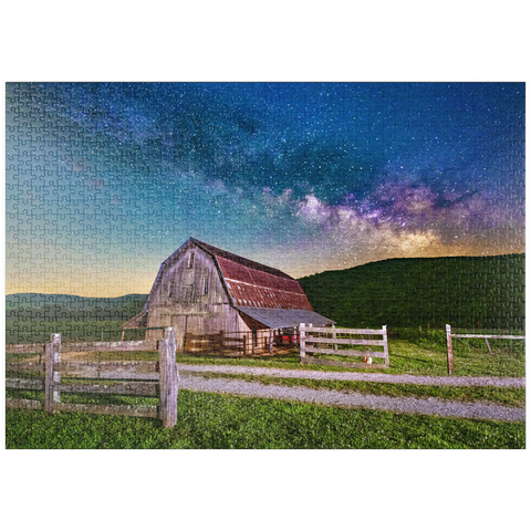 puzzleplate Rustic Barn Under the Milky Way 1000 Puzzle