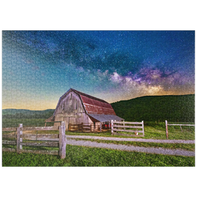 Darstellung des Puzzle Motivs Rustikale Scheune unter der Milchstraße - Puzzleteile: 1000