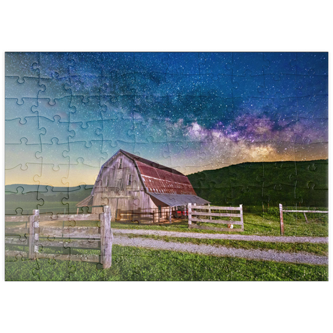 puzzleplate Rustic Barn Under the Milky Way 100 Puzzle