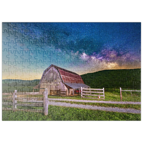 Darstellung des Puzzle Motivs Rustikale Scheune unter der Milchstraße - Puzzleteile: 200