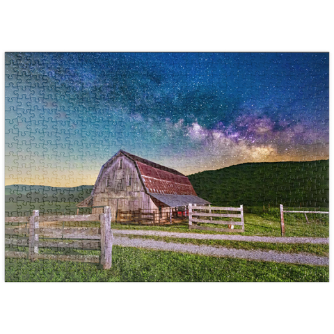 puzzleplate Rustic Barn Under the Milky Way 500 Puzzle