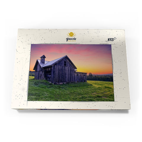 Rustic Barn at Sunset – Tranquil Countryside Scene 1000 Puzzle Schachtel Ansicht3