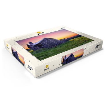 Rustic Barn at Sunset – Tranquil Countryside Scene 100 Puzzle Schachtel Ansicht1