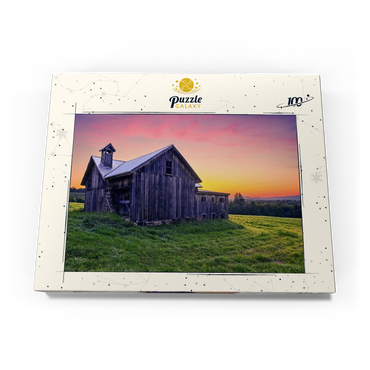 Rustic Barn at Sunset – Tranquil Countryside Scene 100 Puzzle Schachtel Ansicht3