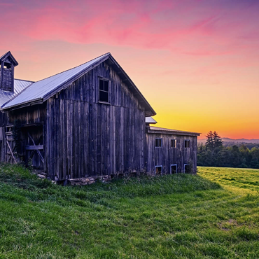 Rustic Barn at Sunset – Tranquil Countryside Scene 100 Puzzle 3D Modell