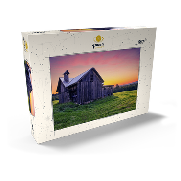Rustic Barn at Sunset – Tranquil Countryside Scene 500 Puzzle Schachtel Ansicht2