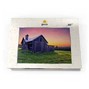 Rustic Barn at Sunset – Tranquil Countryside Scene 500 Puzzle Schachtel Ansicht3