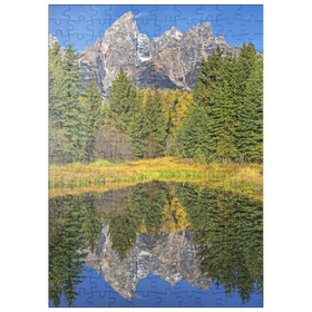 Darstellung des Puzzle Motivs Grand Teton National Park - Bergspiegelung im Herbst - Puzzleteile: 200