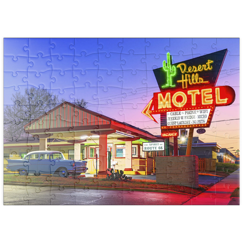 puzzleplate Desert Hills Motel – Classic Route 66 Neon Nostalgia 100 Puzzle