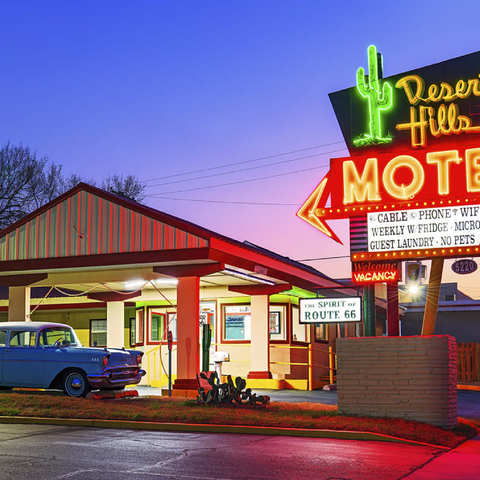 Desert Hills Motel – Classic Route 66 Neon Nostalgia 100 Puzzle 3D Modell