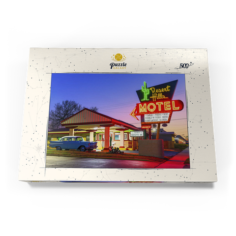 Desert Hills Motel – Classic Route 66 Neon Nostalgia 500 Puzzle Schachtel Ansicht3