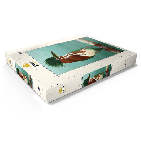 Green Heron on Branch with Vibrant Plumage 100 Puzzle Schachtel Ansicht1