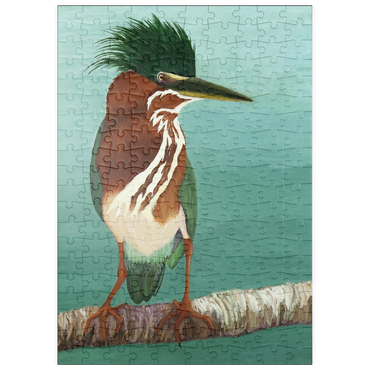 puzzleplate Green Heron on Branch with Vibrant Plumage 200 Puzzle