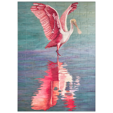 puzzleplate Roseate Spoonbill with Reflective Water 100 Puzzle
