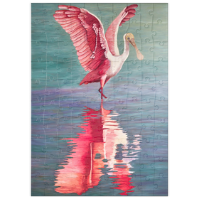 Darstellung des Puzzle Motivs Rosalöffler mit reflektierendem Wasser - Puzzleteile: 100