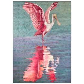 Darstellung des Puzzle-Motivs Rosalöffler mit reflektierendem Wasser – Puzzleteile: 200